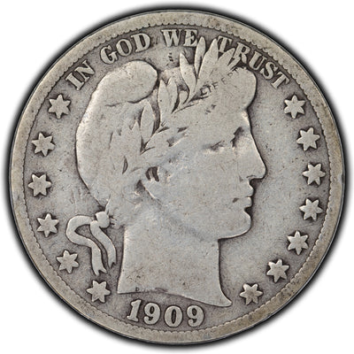 SOLD United States 1909-S 50 Cents Barber Half Dollar Silver Coin