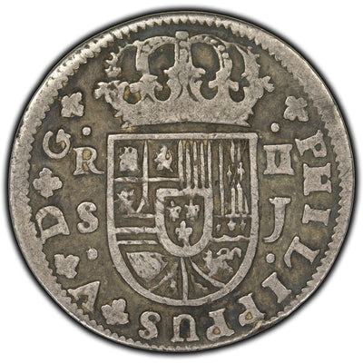 SOLD Spain 1723 2 Reales Silver Coin KM #307