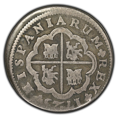 SOLD Spain 1723 2 Reales Silver Coin KM #307