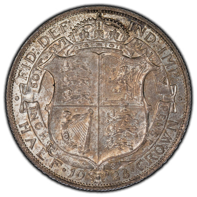 Great Britain 1923 1/2 Crown Silver Coin KM #818.2 - Ex. Seaby