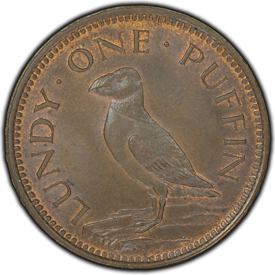 SOLD Lundy 1929 1 Puffin Coin S #7850 - Uncirculated