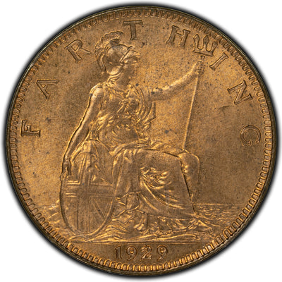 Great Britain 1929 Farthing Coin KM #825 - BU