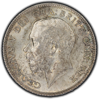 Great Britain 1918 6 Pence Silver Coin KM #815 - UNC