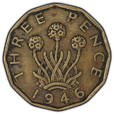 Great Britain 1946 3 Pence Coin KM #849