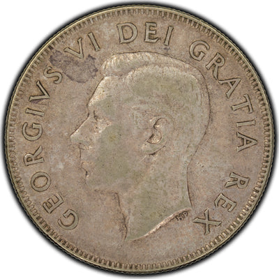 SOLD Canada 1948 50 Cents Silver Coin - F-12