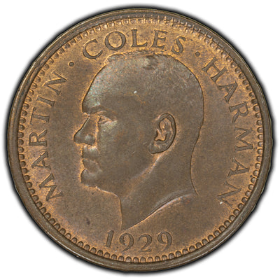 SOLD Lundy 1929 1/2 Puffin Coin S #7851 - Uncirculated