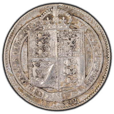 Great Britain 1892 Shilling Silver Coin KM #774