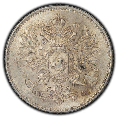 SOLD Finland 1916 25 Pennia Silver Coin KM #6.2