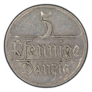 SOLD Danzig 1928 5 Pfennig Coin KM #142