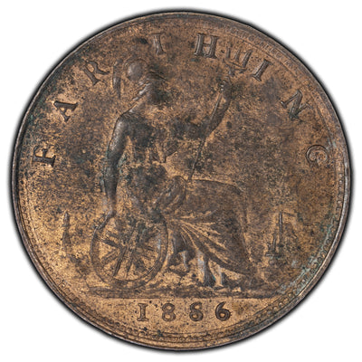 Great Britain 1886 Farthing Coin KM #747.2