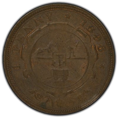 South Africa 1898 Penny Coin KM #2