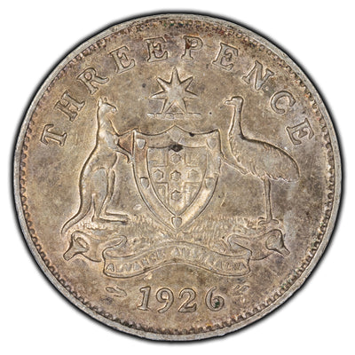 Australia 1926 3 Pence Silver Coin KM #24