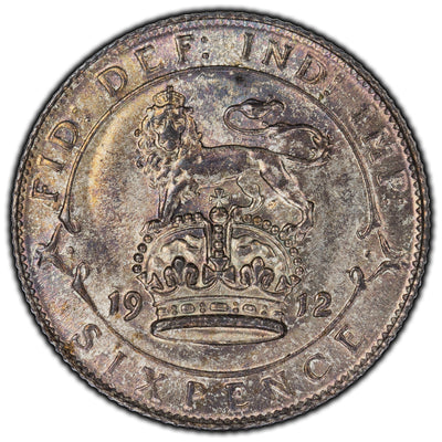 Great Britain 1912 6 Pence Silver Coin KM #815