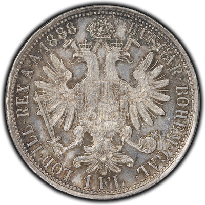 Austria 1888 Florin Silver Coin KM #2222