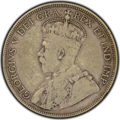 SOLD Canada 1929 50 Cents Silver Coin - VG-10