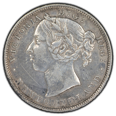 Newfoundland 1890 20 Cents Silver Coin - VF-20 (cleaned)