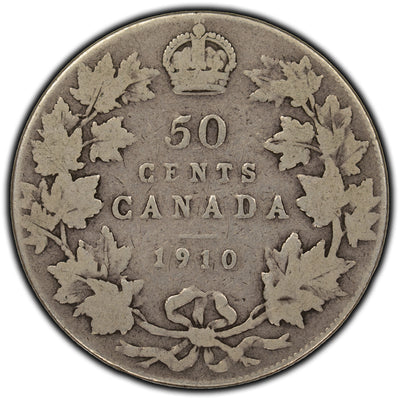 SOLD Canada 1910 50 Cents Silver Coin - G-6
