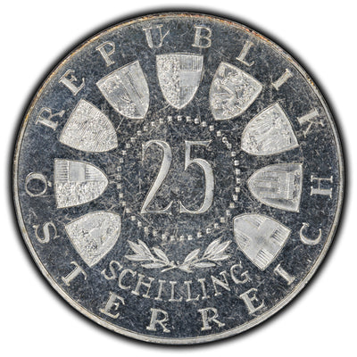 Austria 1963 25 Schilling Silver Coin KM #2893 - Proof
