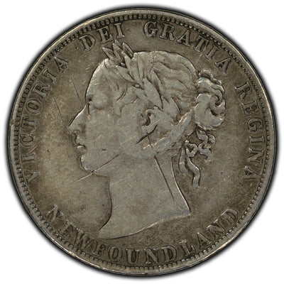SOLD Newfoundland 1894 50 Cents Silver Coin - Scratched