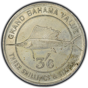 SOLD Bahamas C.1950 Grand Bahamas Club 3 Shilling 6 Pence Token