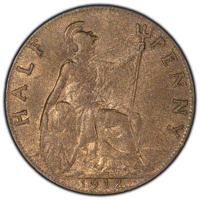 Great Britain 1912 1/2 Penny Coin KM #809