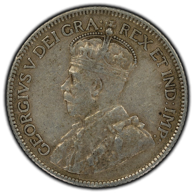 SOLD Newfoundland 1919 25 Cents Silver Coin - VF-20