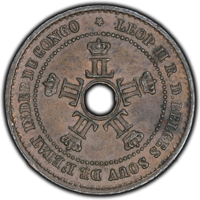 SOLD Belgian Congo 1888 1 Centime Coin KM #1