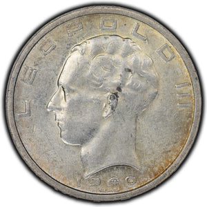 SOLD Belgium 1940 50 Francs Silver Coin KM #121