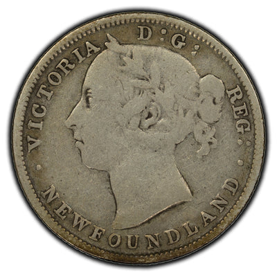 SOLD Newfoundland 1882-H 20 Cents Silver Coin - Weak Reverse