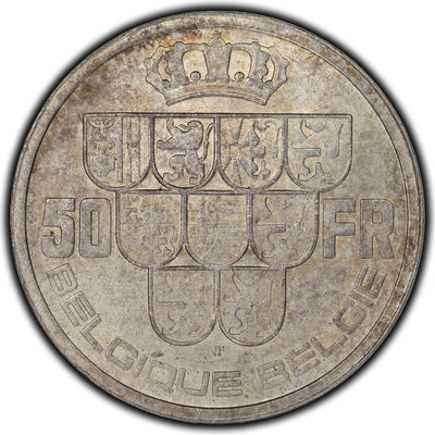 SOLD Belgium 1940 50 Francs Silver Coin KM #121