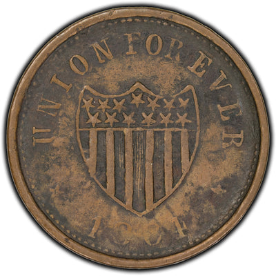 SOLD United States 1864 Union For Ever Indian Princess Civil War Token Fuld #51/342