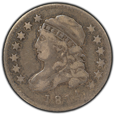 United States 1814 Small Date 10 Cents Capped Bust Silver Coin