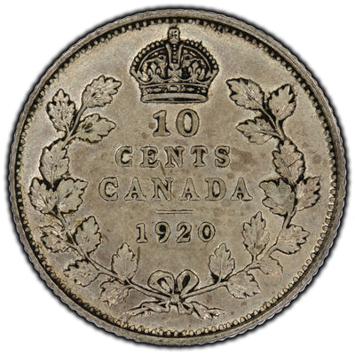 SOLD Canada 1920 10 Cents Silver Coin - VF-20