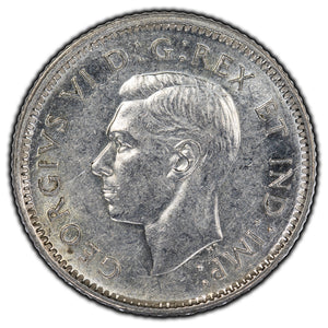 SOLD Canada 1947 Maple Leaf 10 Cents Silver Coin - EF-45