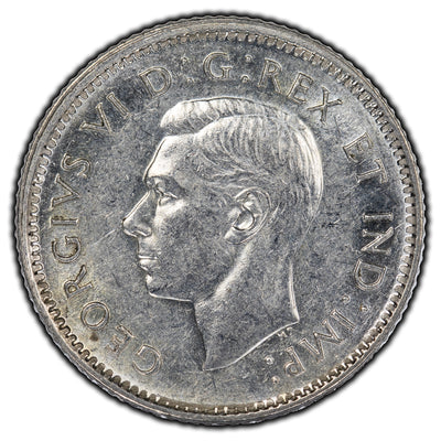 SOLD Canada 1947 Maple Leaf 10 Cents Silver Coin - EF-45