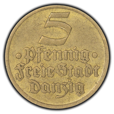 SOLD Danzig 1932 5 Pfennig KM #151