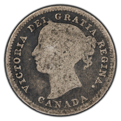 SOLD Canada 1886 Obv 4 Small 6 10 Cents Silver Coin - G-4