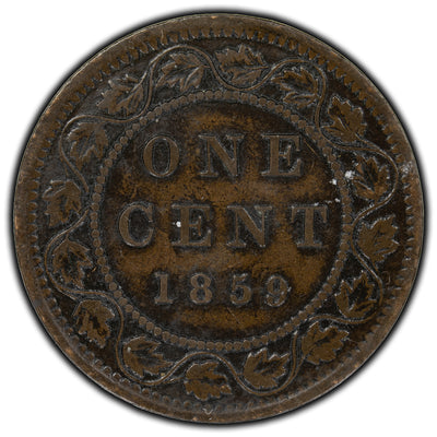 SOLD Canada 1859 Narrow Low 9 1 Cent Coin