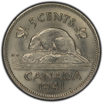 SOLD Canada 1941 5 Cents Nickel Coin - MS-62