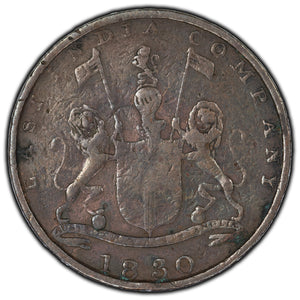 India Bombay Presidency 1830 1/4 Anna Coin KM #231.1