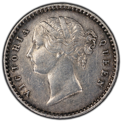 SOLD India 1841 2 Annas Silver Coin KM #460.3