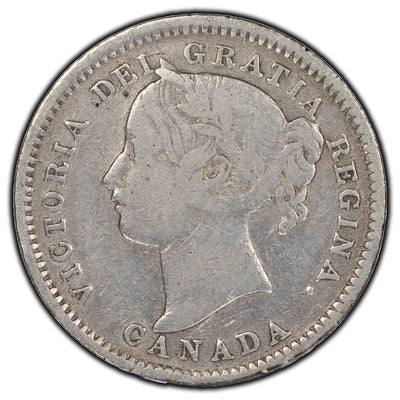 SOLD Canada 1899 Small 99 10 Cents Silver Coin - F-12