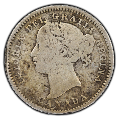 SOLD Canada 1896 Obverse 6 10 Cents Silver Coin - Damage