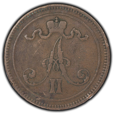 Finland 1866 10 Pennia Coin KM #5.1
