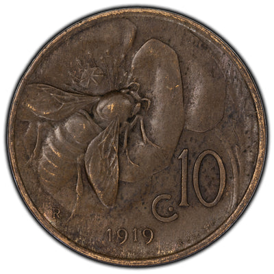 Italy 1919 R 10 Centeismi KM #60 - Key Date