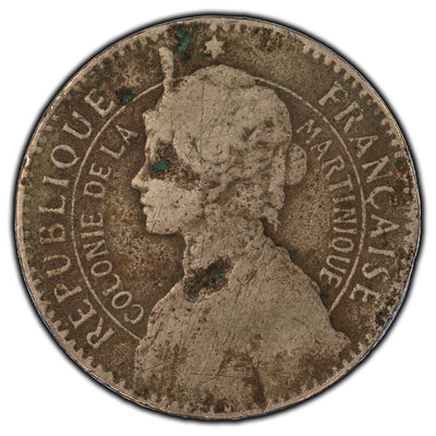 SOLD Martinique 1922 50 Centimes KM #40