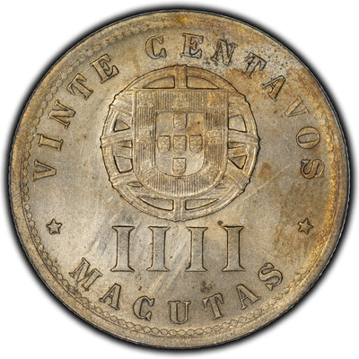 Angola 1927 20 Centavos / 4 Macutas Coin KM #68
