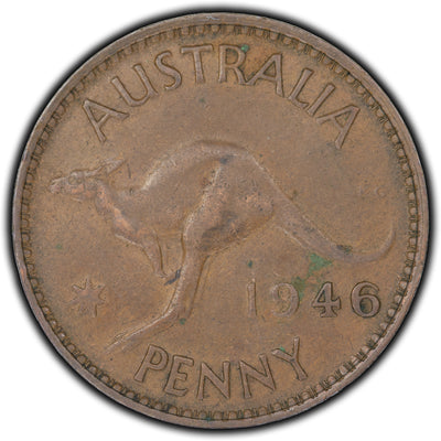 Australia 1946 Penny Coin KM #36 Key Date