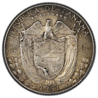 SOLD Panama 1930 1/10 Balboa Silver Coin KM #10.1