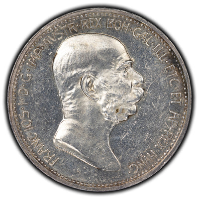 SOLD Austria 1908 60th Year Of Reign Corona Silver Coin KM #28